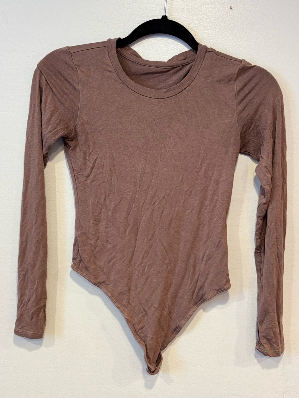 Vitality x Balance Athletica Long Sleeve Taupe Brown Bodysuit Women's Small